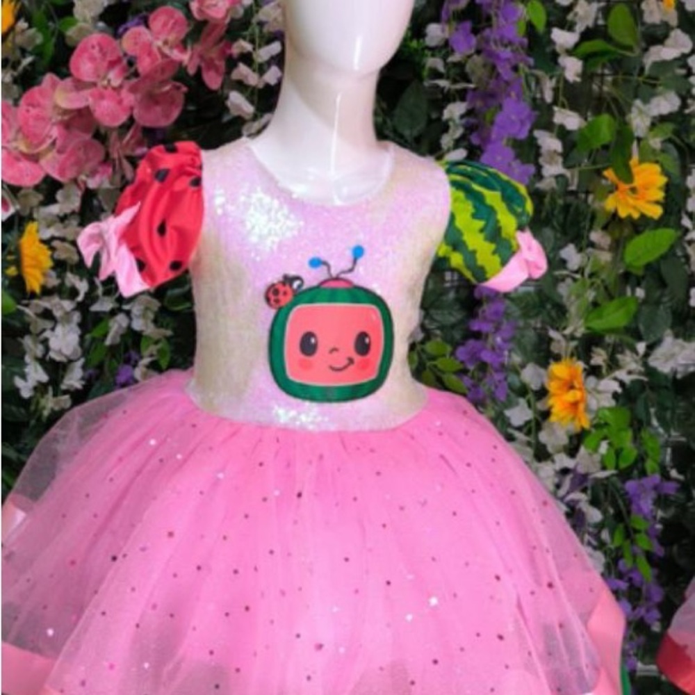 Pink Sequin Kids Costume Dress